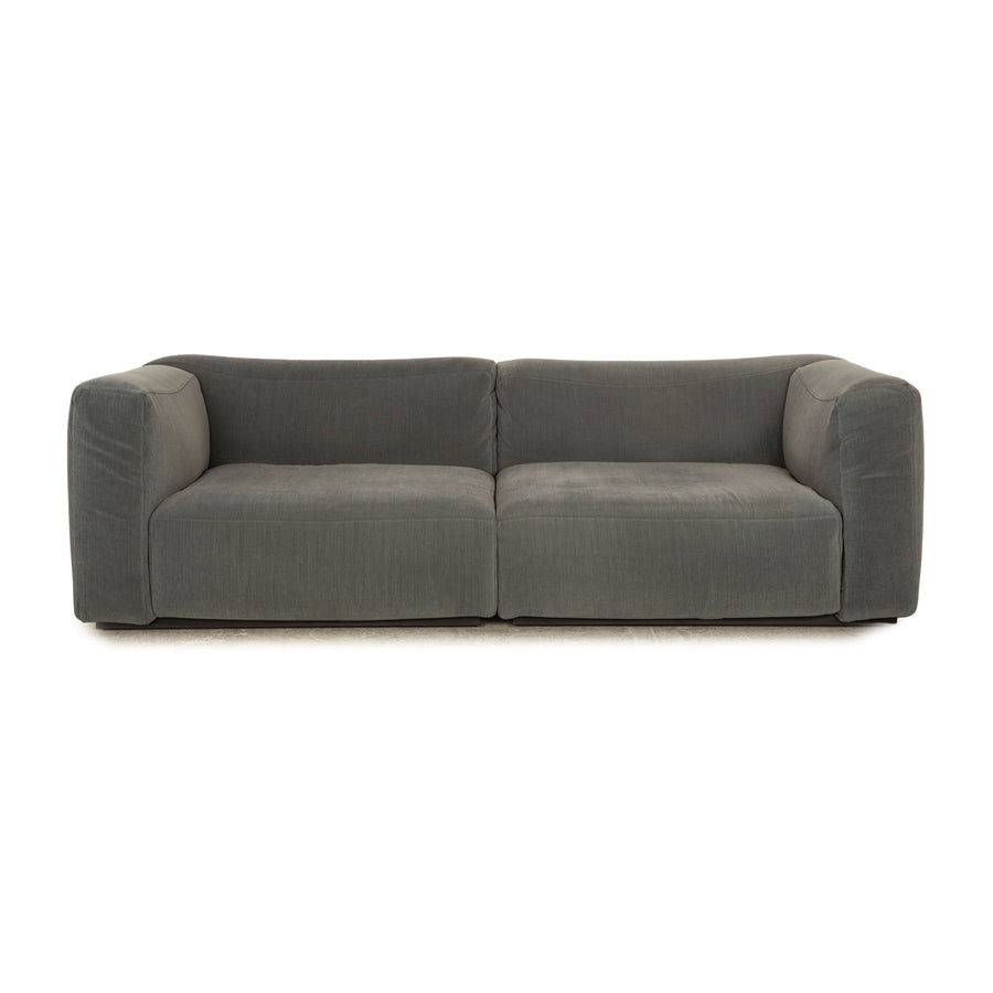 Canapé trois places Cassina Mex Cube en tissu gris bleu