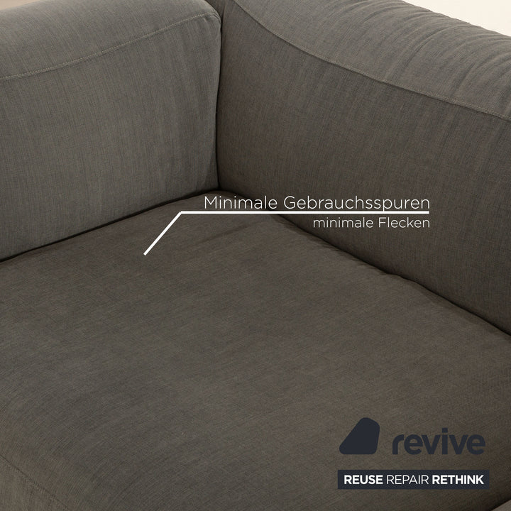 Canapé trois places Cassina Mex Cube en tissu gris bleu