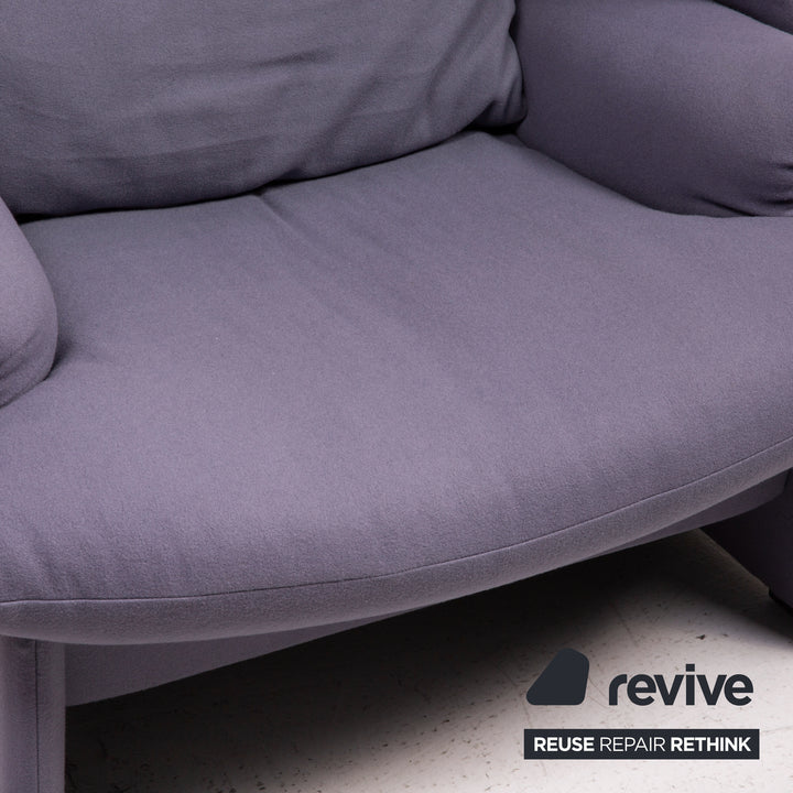 Cassina Portovenere fabric armchair purple incl. footstool