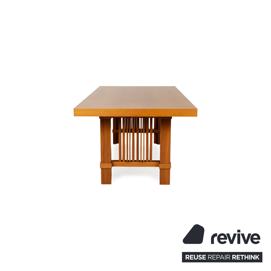 Cassina Taliesin Wooden Table Set Brown Cherry Wood by Frank Llyod Wright 2x Dining Table