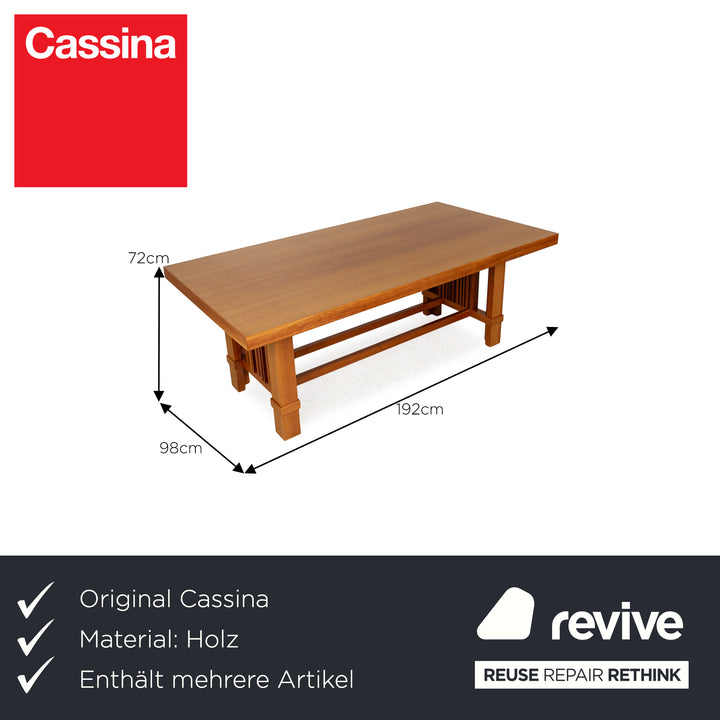 Cassina Taliesin Holz Tisch Garnitur Braun Kirschholz by Frank Llyod Wright 2x Esstisch