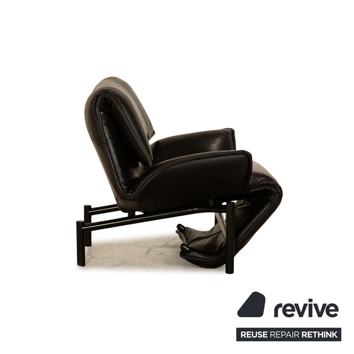 Fauteuil en cuir Cassina Veranda Noir fonction manuelle fonction relaxation