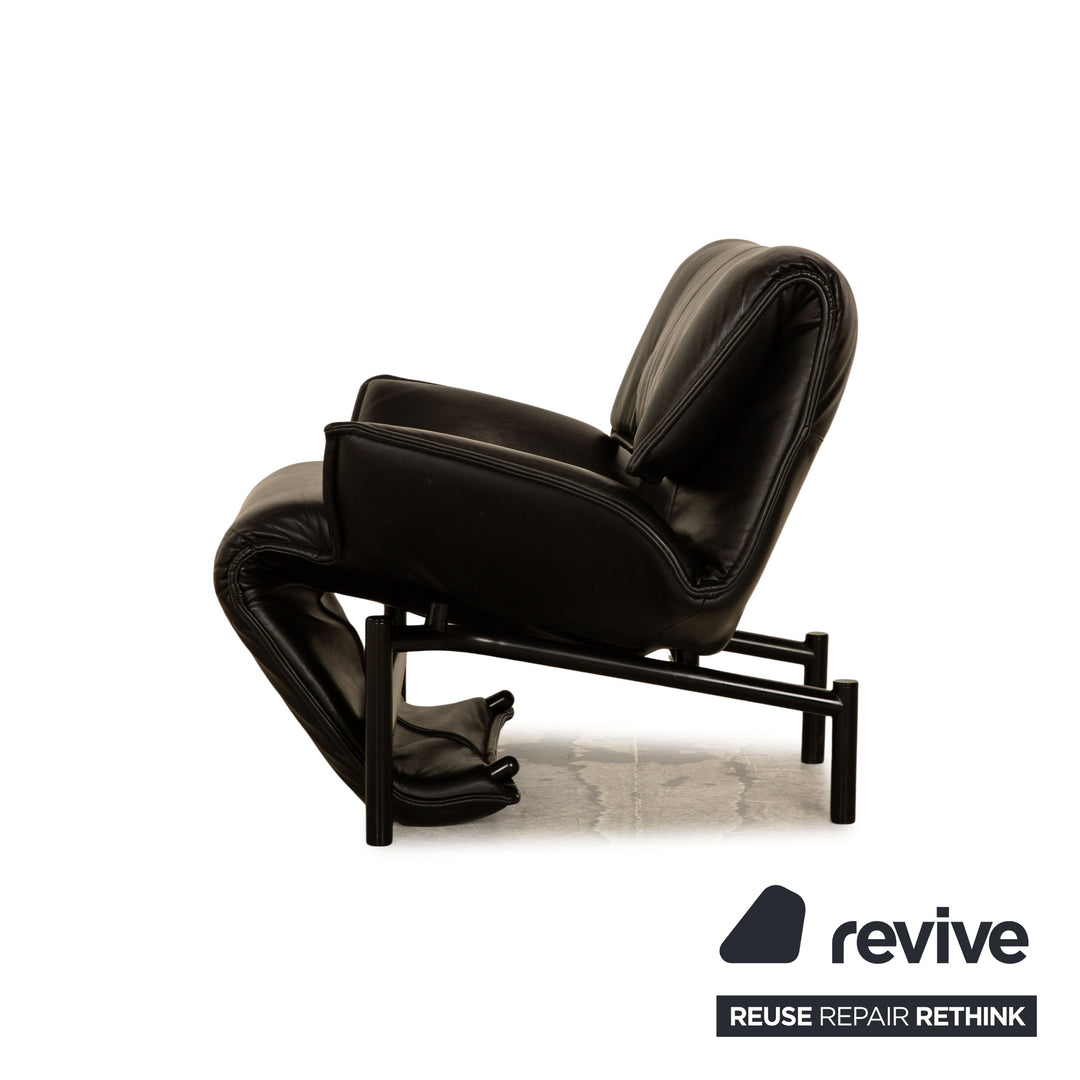 Fauteuil en cuir Cassina Veranda Noir fonction manuelle fonction relaxation