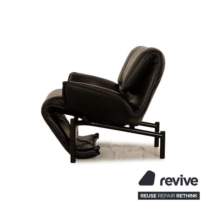 Fauteuil en cuir Cassina Veranda Noir fonction manuelle fonction relaxation