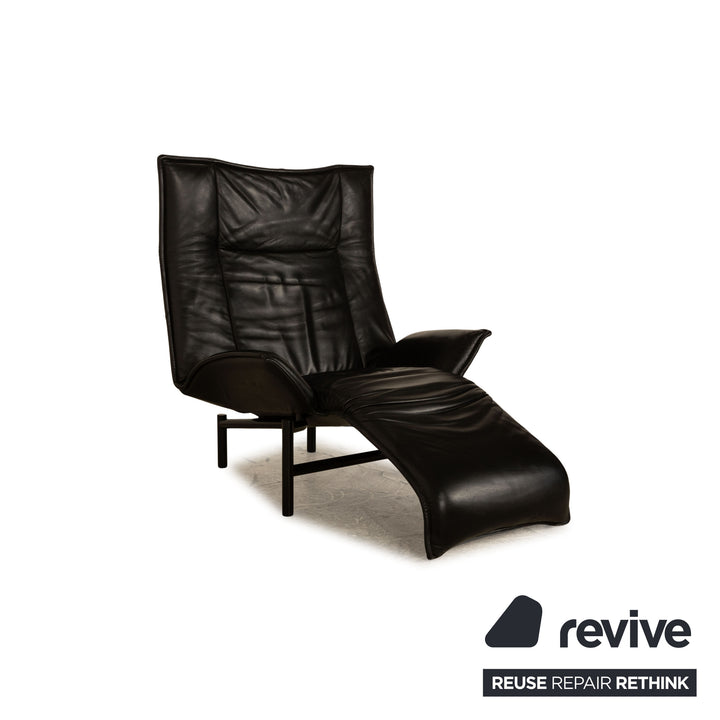 Cassina Veranda Leder Sessel Schwarz manuelle Funktion Relaxfunktion