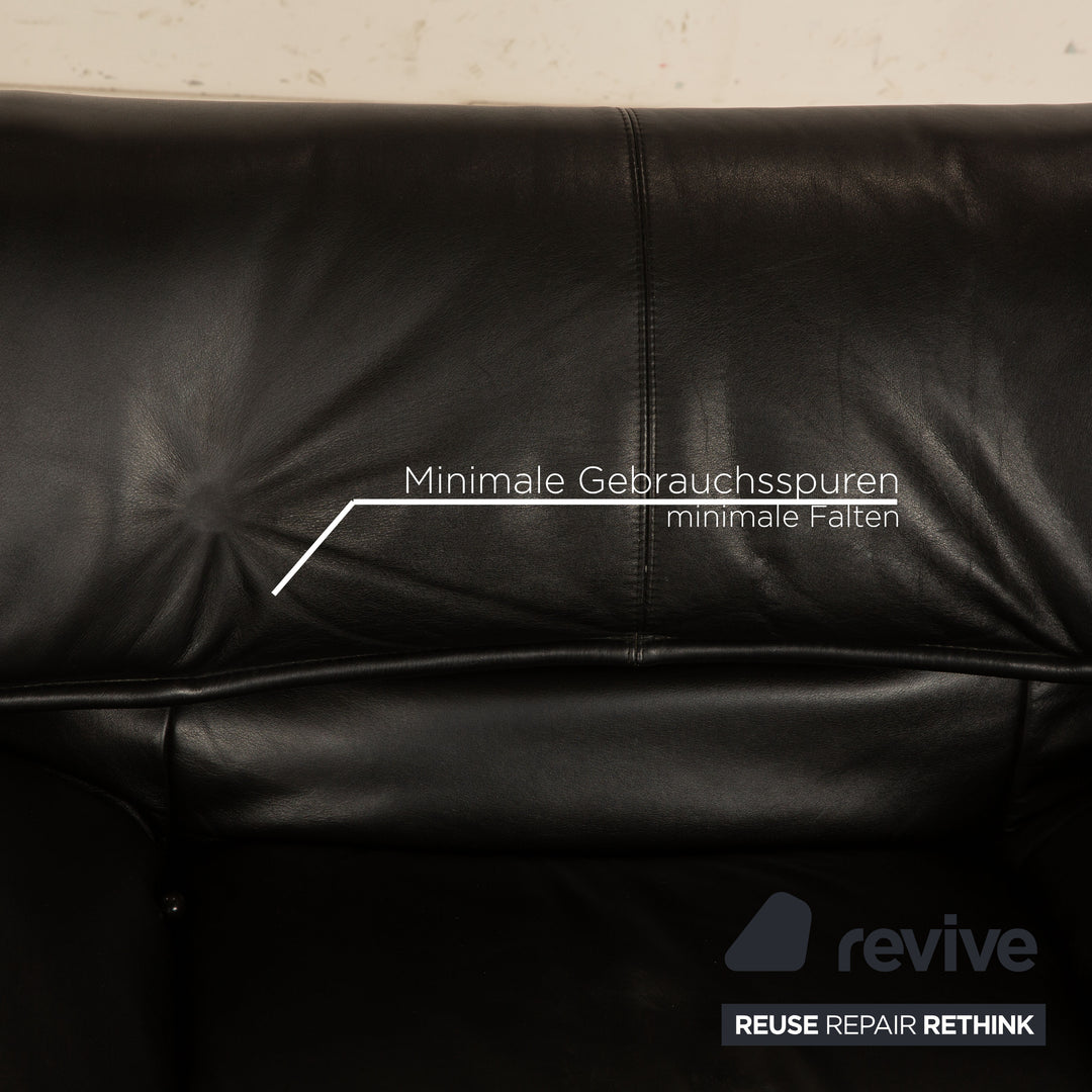 Fauteuil en cuir Cassina Veranda Noir fonction manuelle fonction relaxation