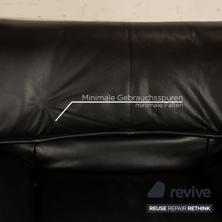 Fauteuil en cuir Cassina Veranda Noir fonction manuelle fonction relaxation