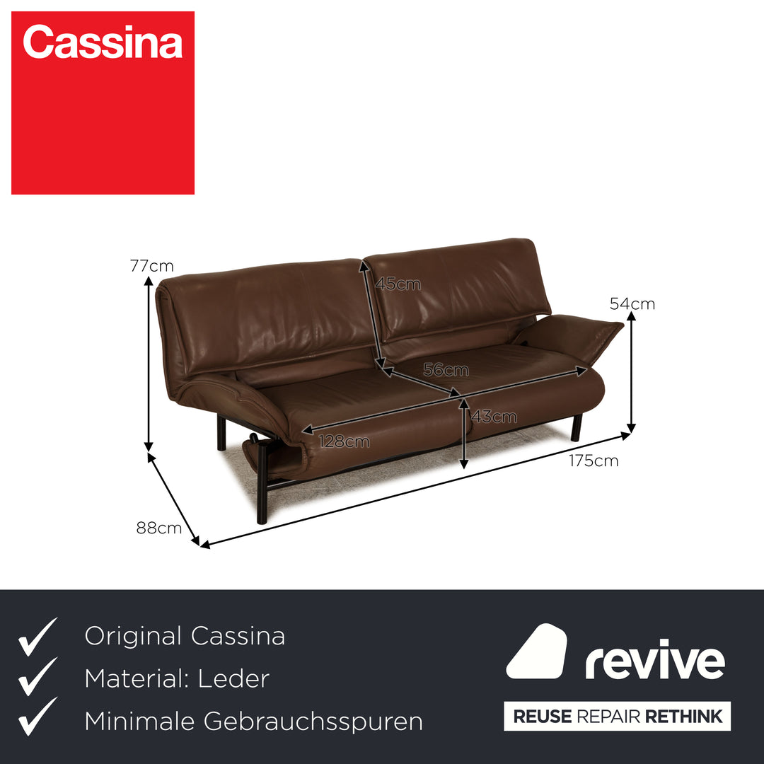Cassina Veranda Leder Zweisitzer Braun Sofa Couch Funktion
