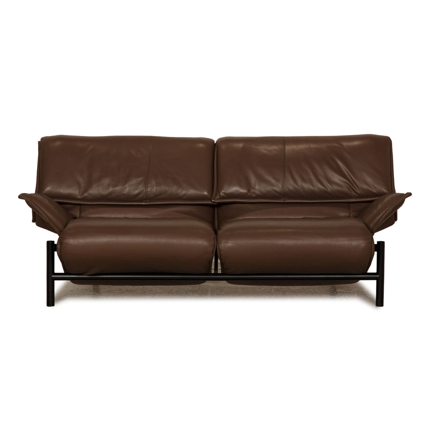 Cassina Porch Leather Loveseat Brown Sofa Couch Function