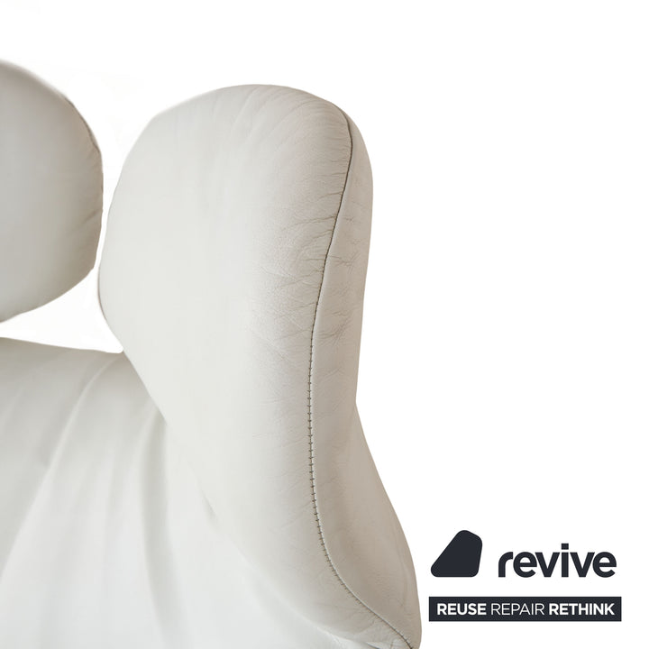 Cassina Wink fauteuil en cuir crème fonction manuelle