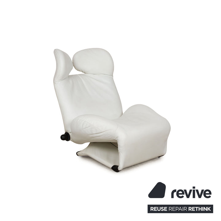 Cassina Wink fauteuil en cuir crème fonction manuelle