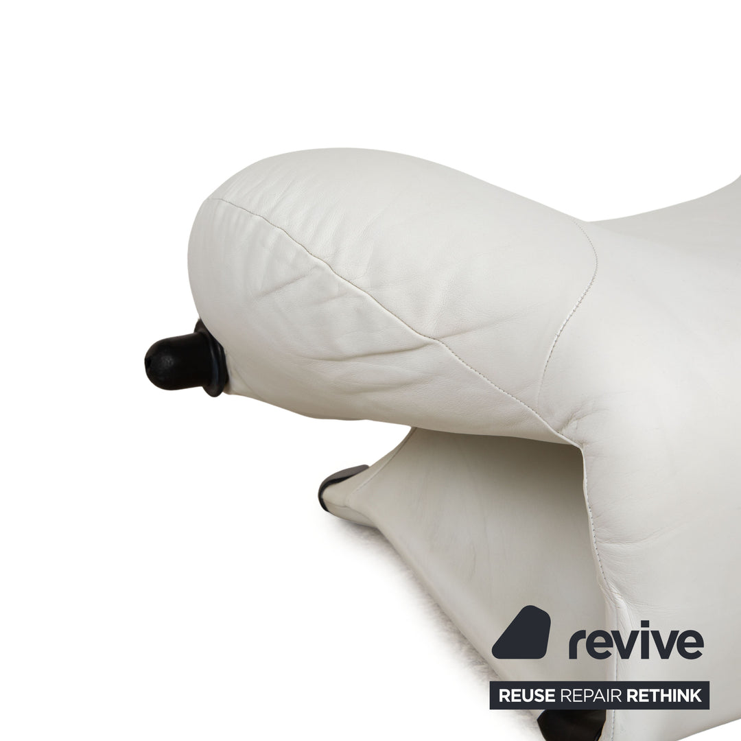 Cassina Wink fauteuil en cuir crème fonction manuelle