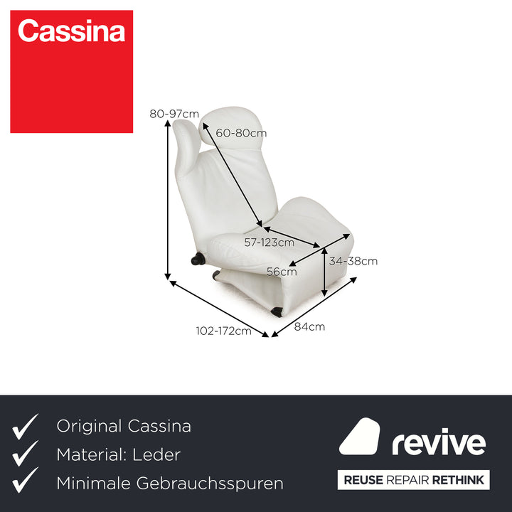 Cassina Wink fauteuil en cuir crème fonction manuelle