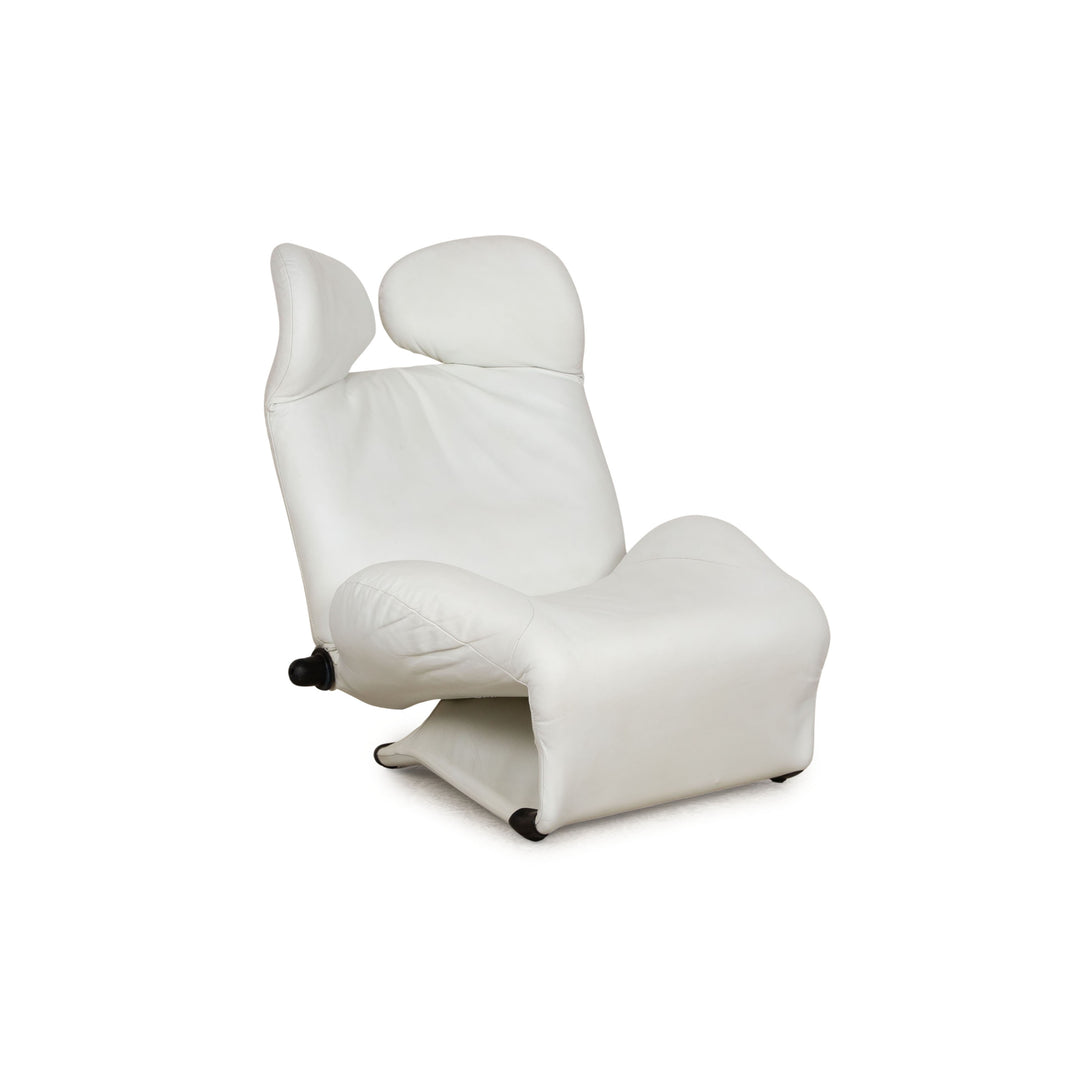 Cassina Wink fauteuil en cuir crème fonction manuelle