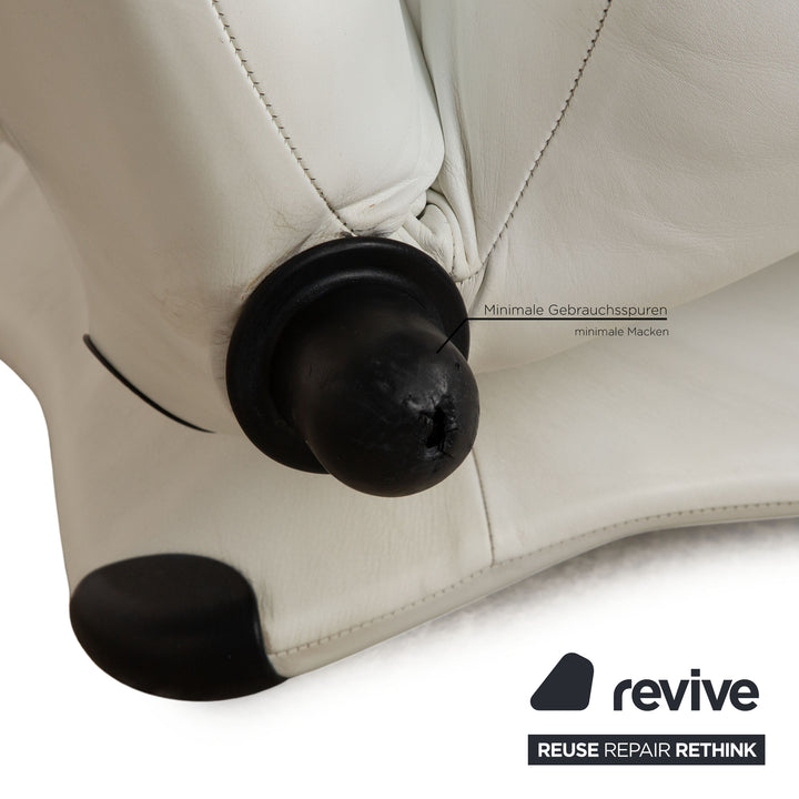 Cassina Wink fauteuil en cuir crème fonction manuelle