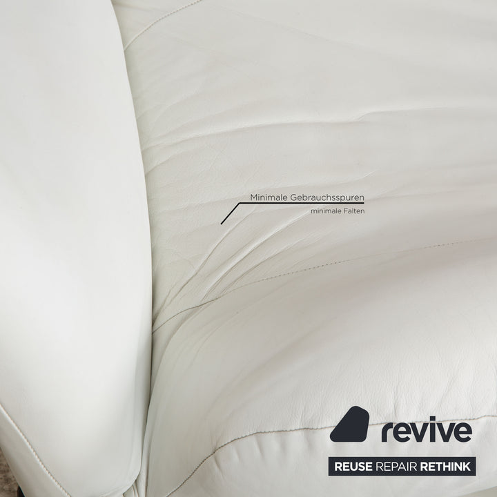 Cassina Wink fauteuil en cuir crème fonction manuelle