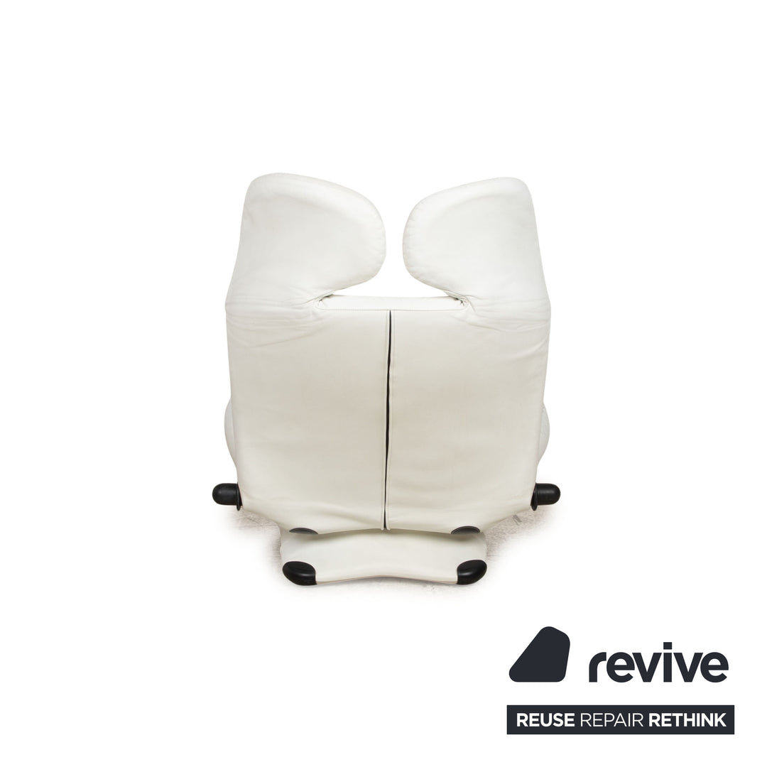 Cassina Wink fauteuil en cuir crème fonction manuelle