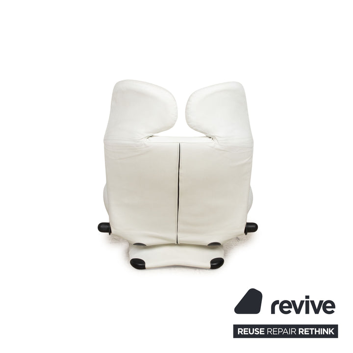 Cassina Wink fauteuil en cuir crème fonction manuelle