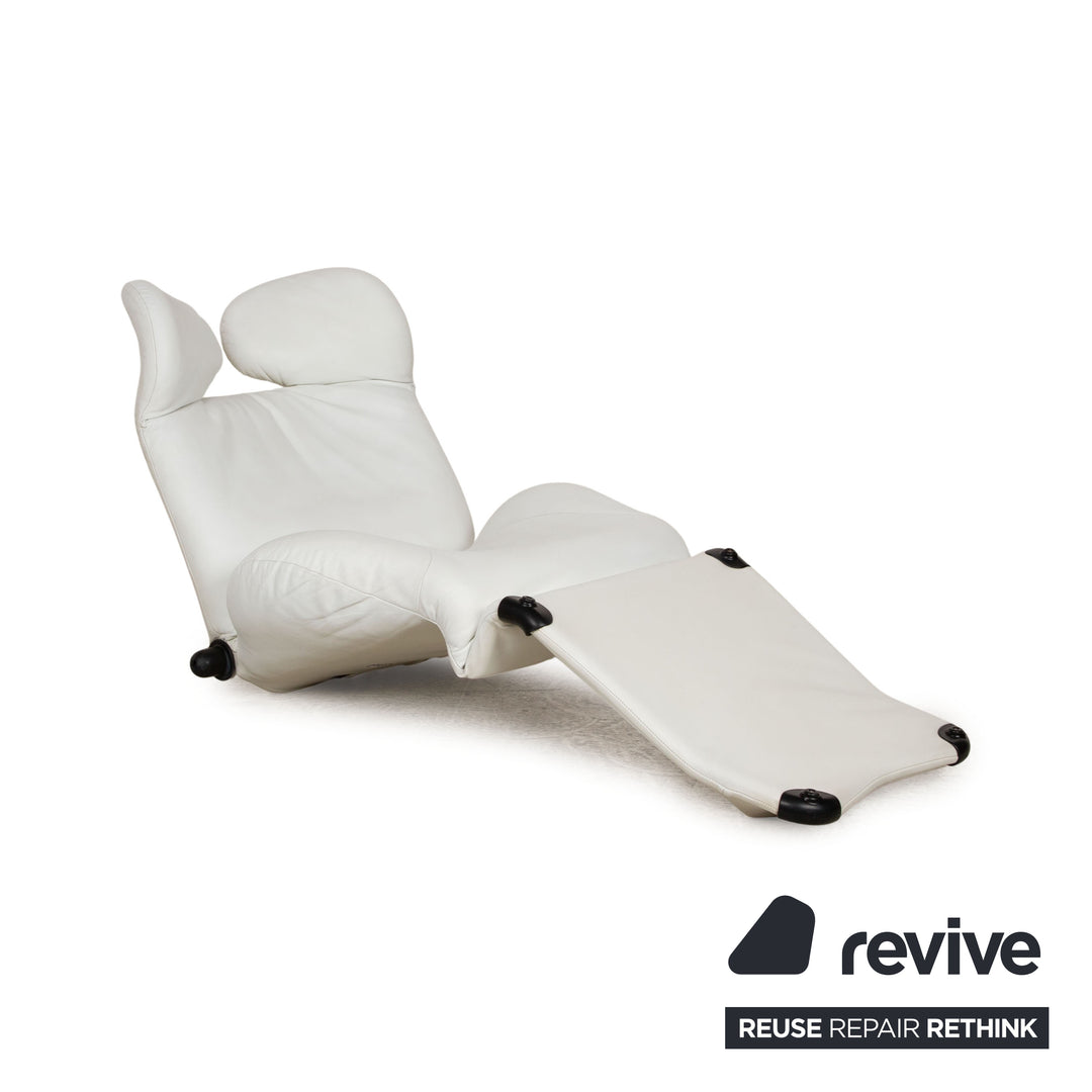 Cassina Wink fauteuil en cuir crème fonction manuelle