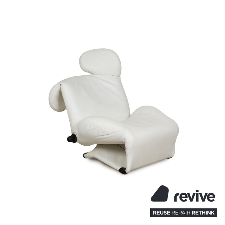 Cassina Wink fauteuil en cuir crème fonction manuelle