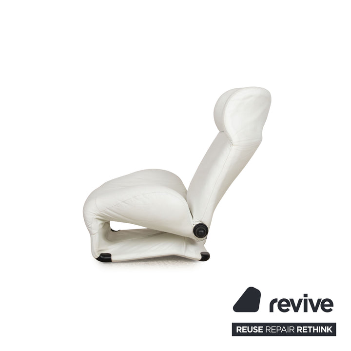 Cassina Wink fauteuil en cuir crème fonction manuelle