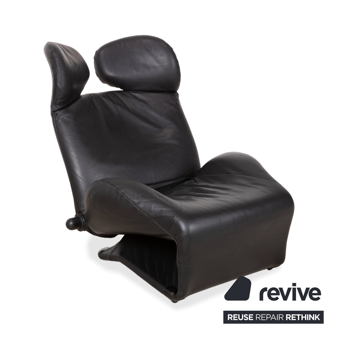 Cassina Wink Leder Sessel Schwarz Relaxfunktion Toshiyuki Kita