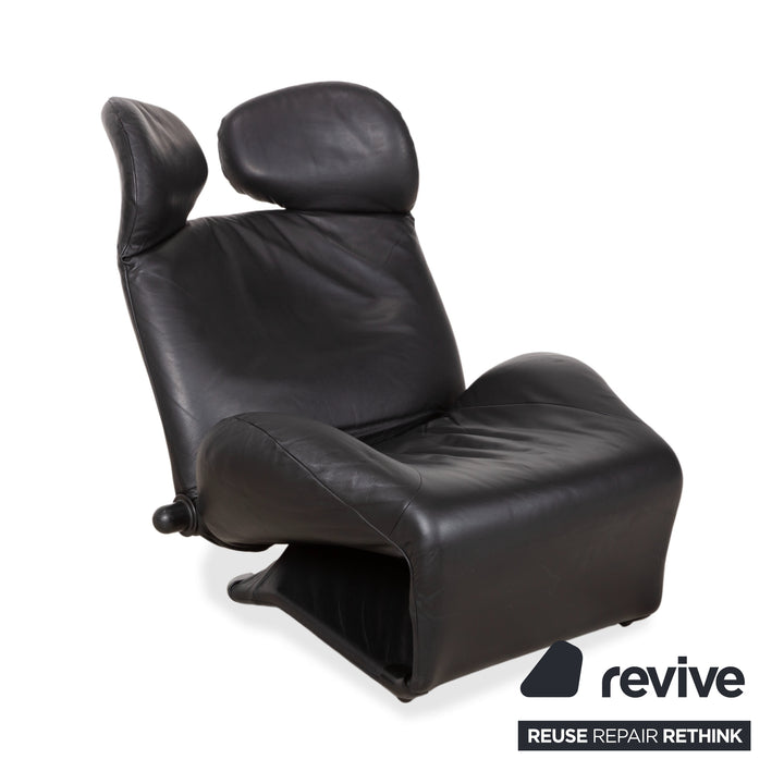 Cassina Wink Leder Sessel Schwarz Relaxfunktion Toshiyuki Kita