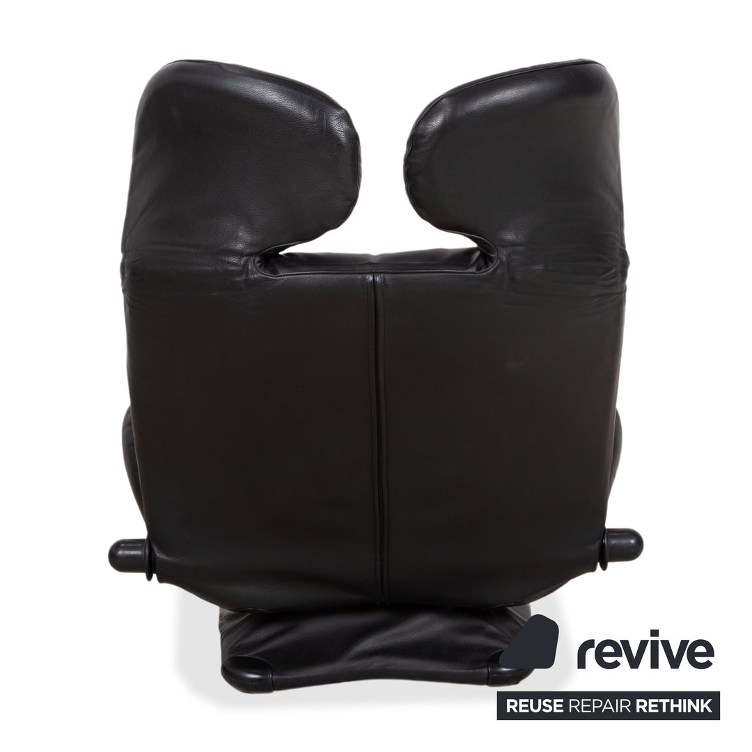 Cassina Wink Leder Sessel Schwarz Relaxfunktion Toshiyuki Kita