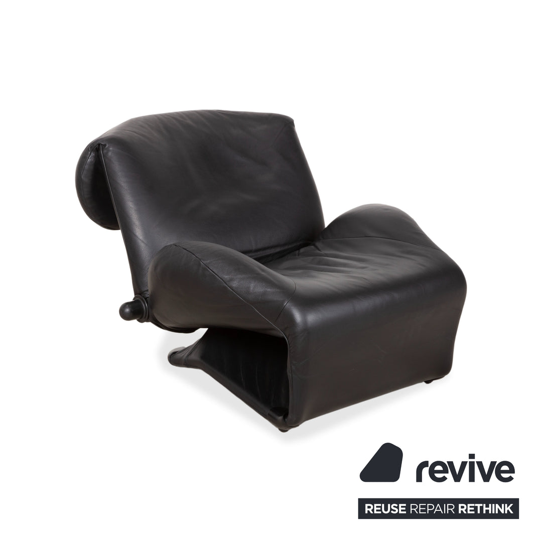 Cassina Wink Leder Sessel Schwarz Relaxfunktion Toshiyuki Kita