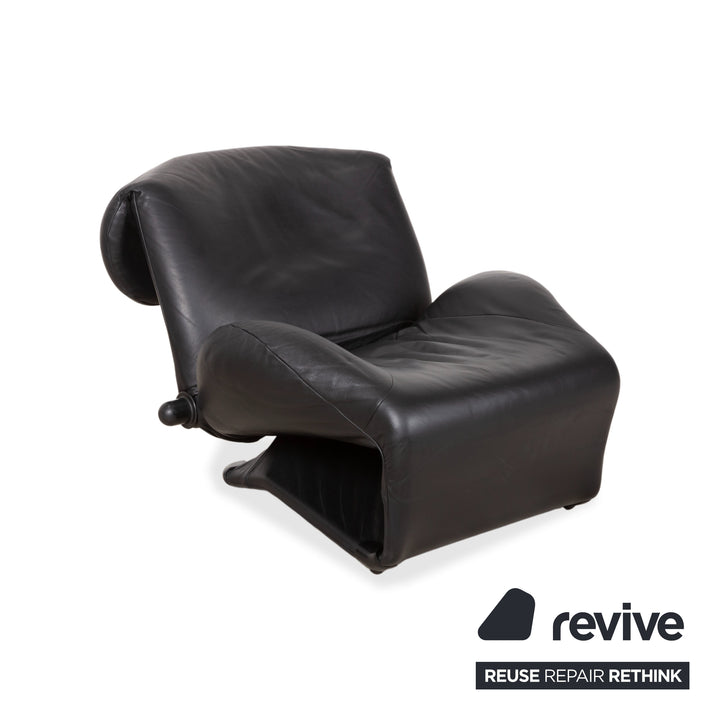 Cassina Wink Leder Sessel Schwarz Relaxfunktion Toshiyuki Kita