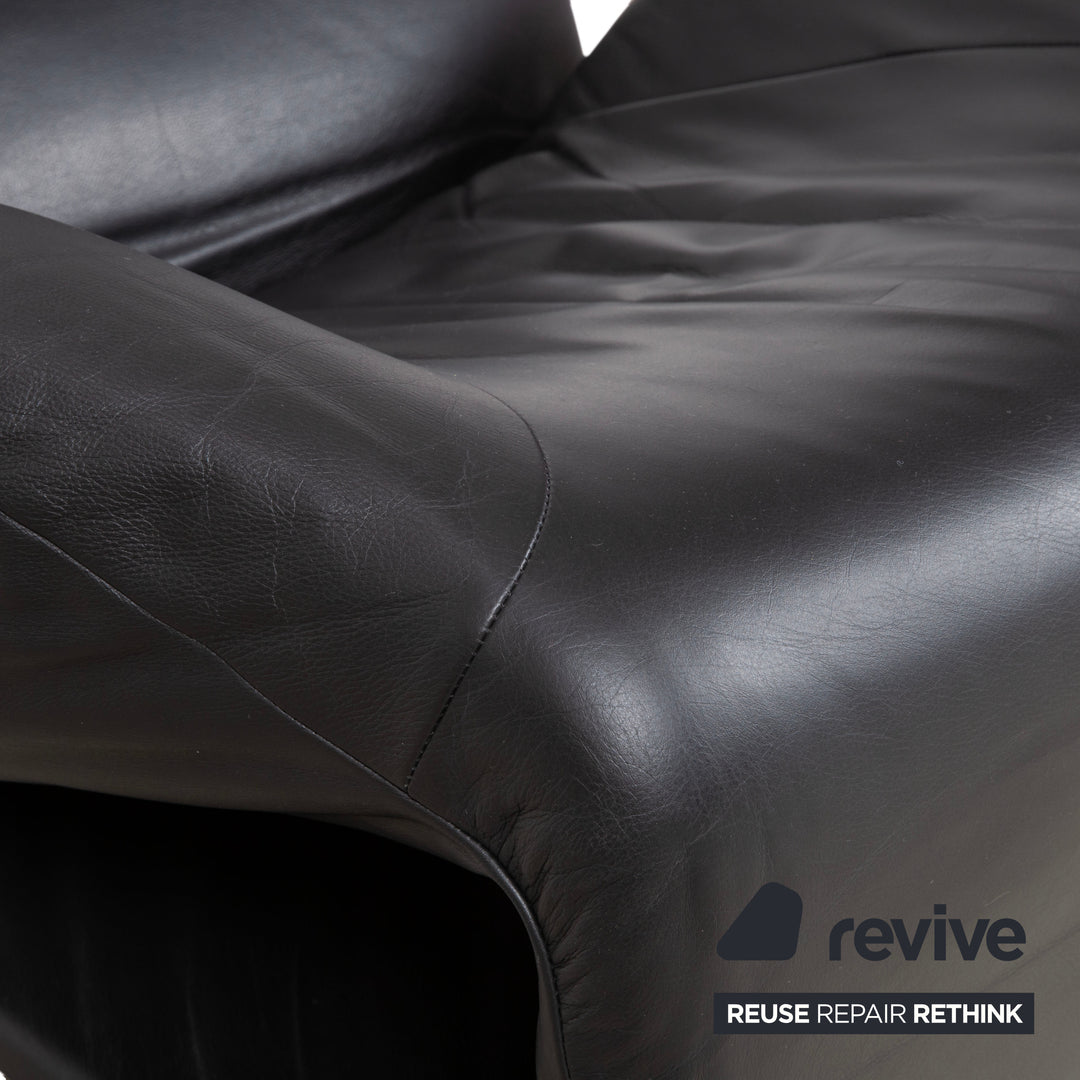 Cassina Wink Leder Sessel Schwarz Relaxfunktion Toshiyuki Kita