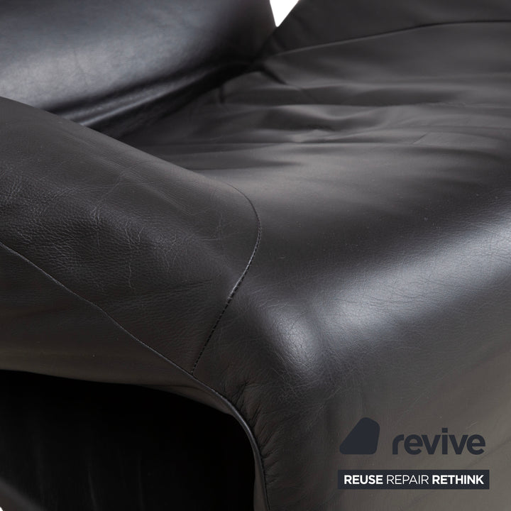 Cassina Wink Leder Sessel Schwarz Relaxfunktion Toshiyuki Kita