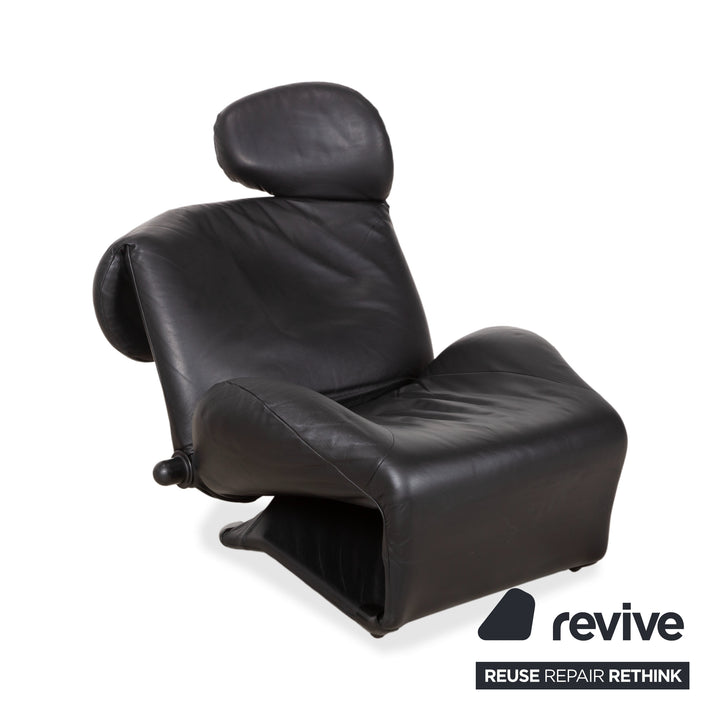 Cassina Wink Leder Sessel Schwarz Relaxfunktion Toshiyuki Kita