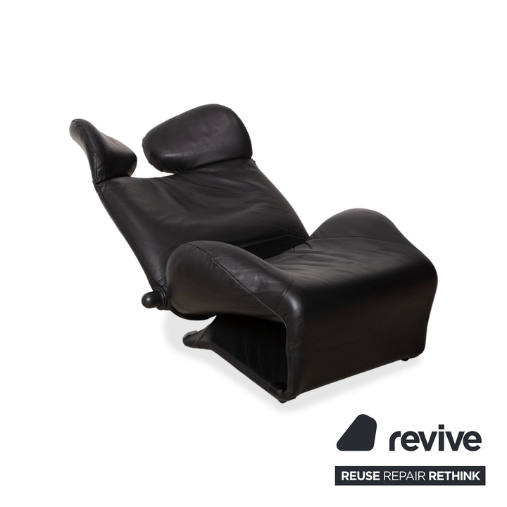Cassina Wink Leder Sessel Schwarz Relaxfunktion Toshiyuki Kita