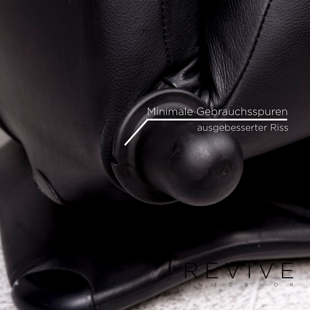 Cassina Wink Leather Armchair Black Relaxation Toshiyuki Kita #10184