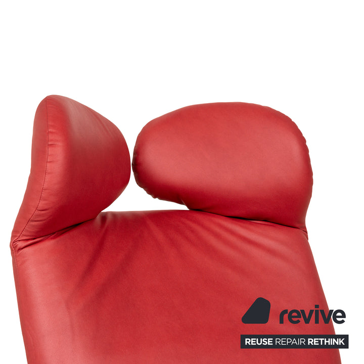 Fauteuil Cassina Wink en cuir vegan (GAVIN 107) rouge, rembourrage manuel
