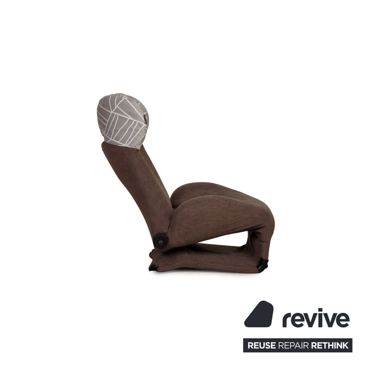 Cassina Wink Stoff Sessel Braun Muster Relax Funktion Neubezug