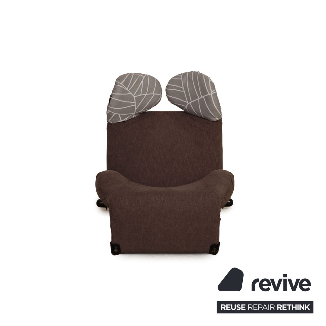 Cassina Wink Stoff Sessel Braun Muster Relax Funktion Neubezug