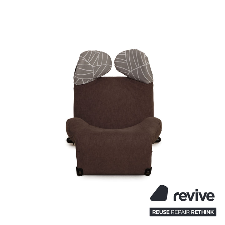 Cassina Wink Stoff Sessel Braun Muster Relax Funktion Neubezug