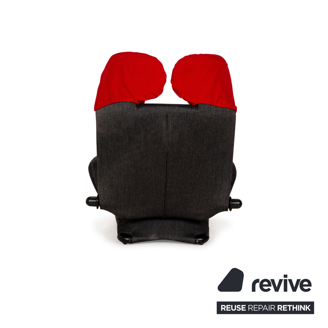 Cassina Wink Stoff Sessel Grau Rot manuelle Funktion