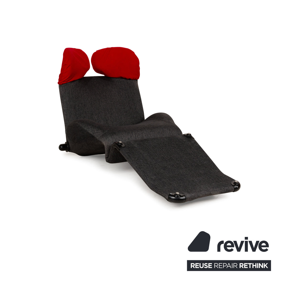 Cassina Wink Stoff Sessel Grau Rot manuelle Funktion
