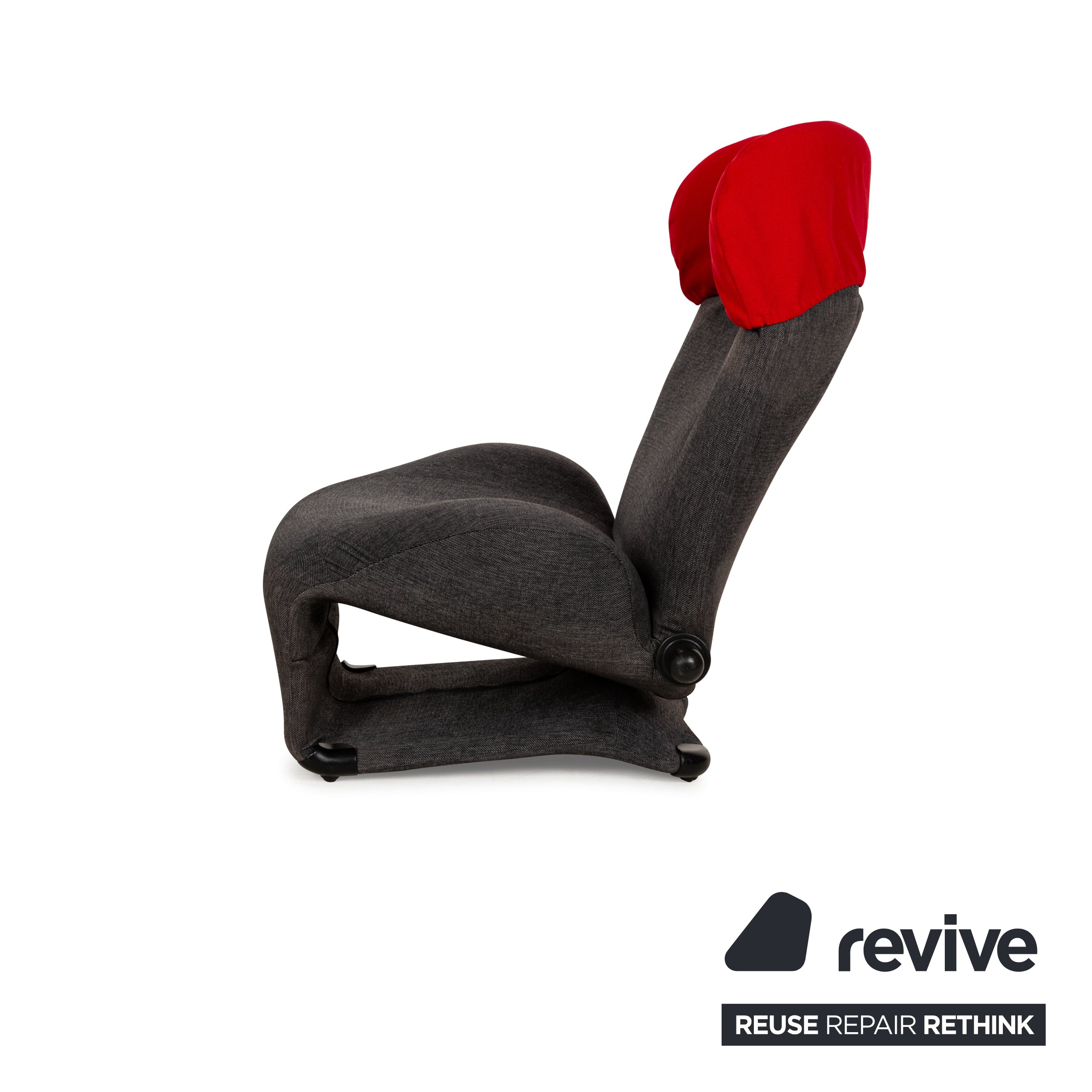 Cassina Wink fabric armchair grey red manual function