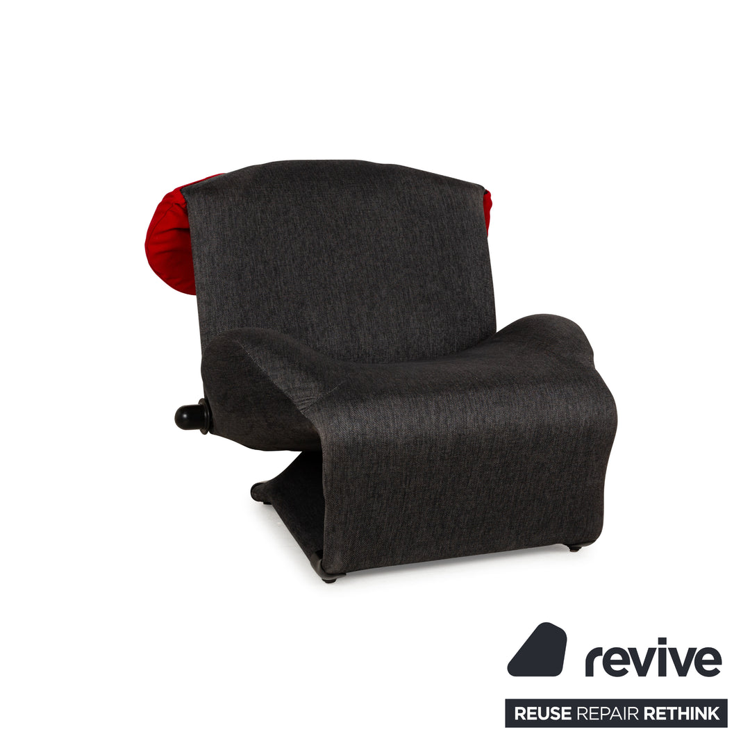 Cassina Wink Stoff Sessel Grau Rot manuelle Funktion