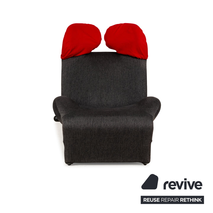 Cassina Wink Stoff Sessel Grau Rot manuelle Funktion