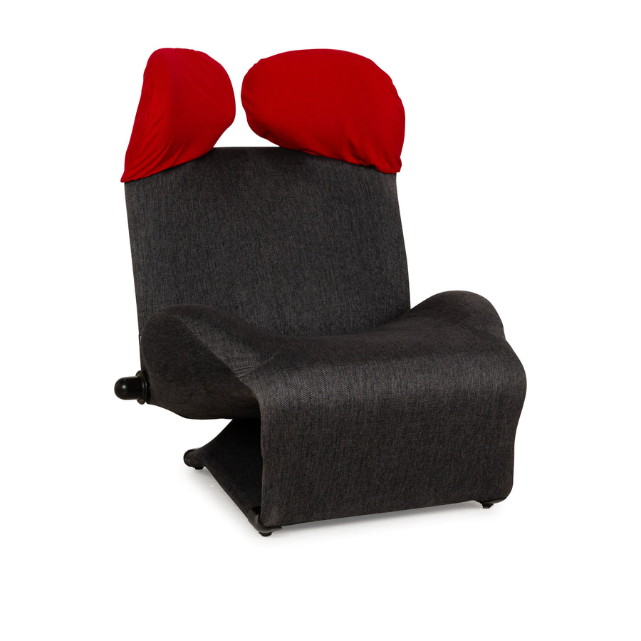 Cassina Wink Stoff Sessel Grau Rot manuelle Funktion