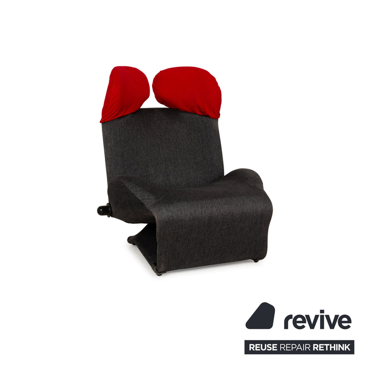 Cassina Wink Stoff Sessel Grau Rot manuelle Funktion