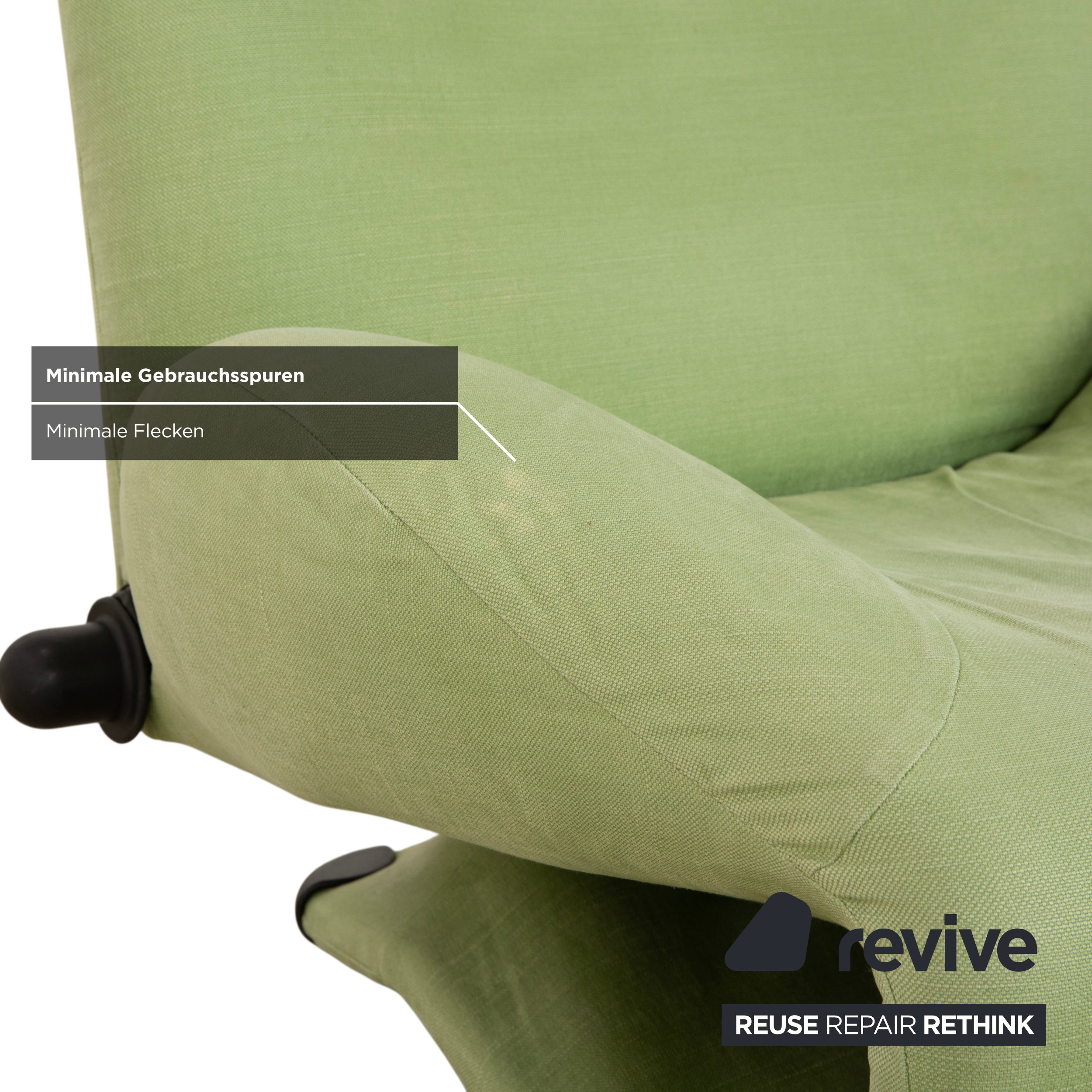 Cassina Wink fabric armchair, green, manual function