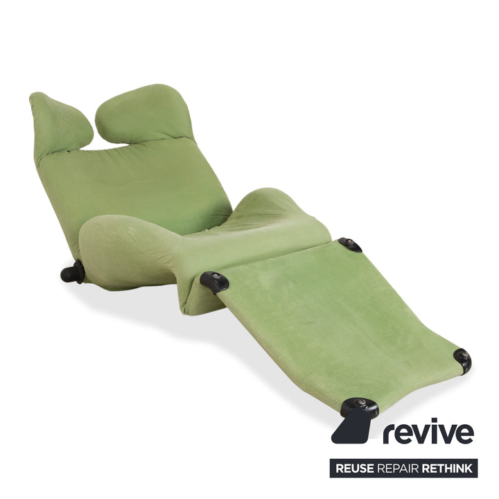 Cassina Wink fabric armchair, green, manual function