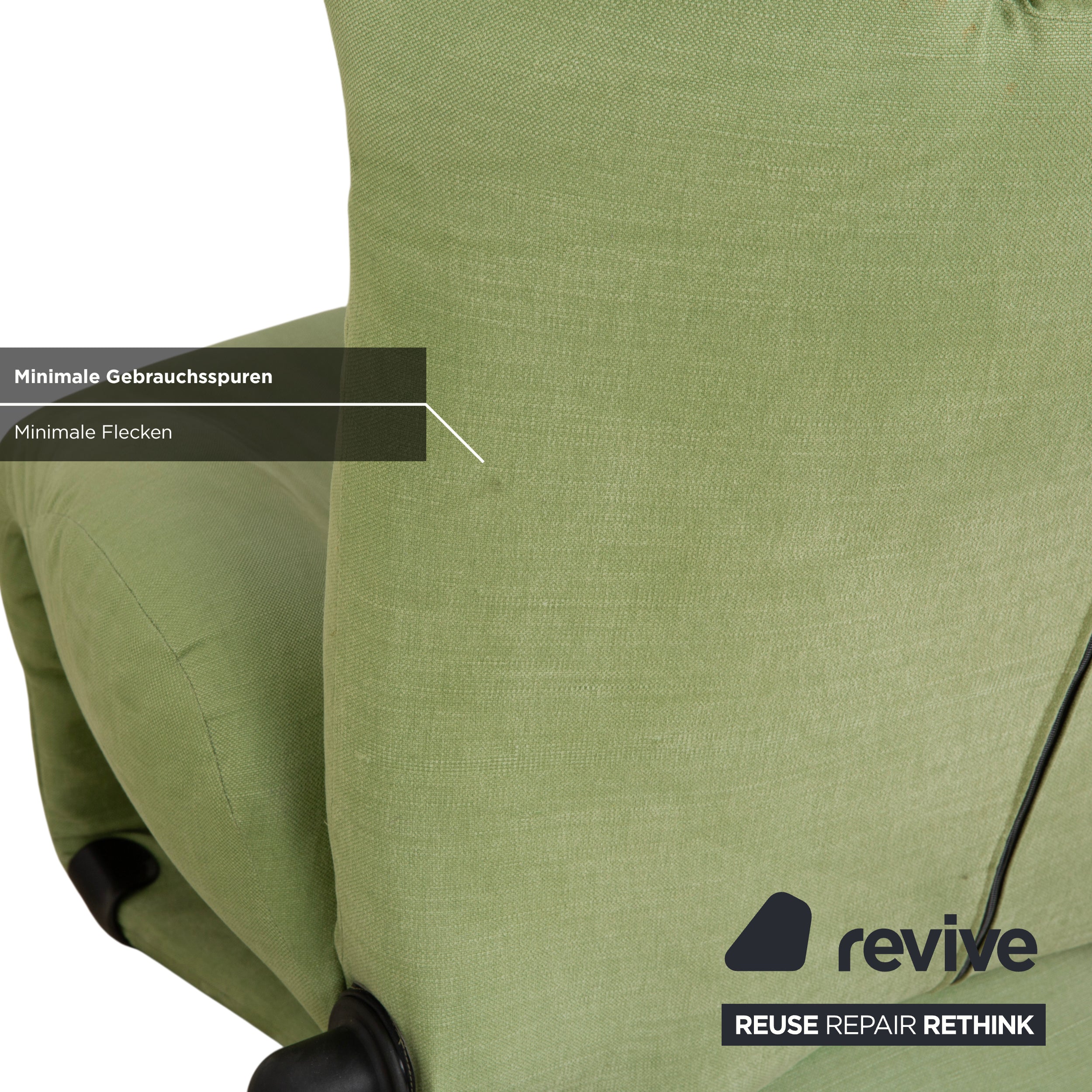 Cassina Wink fabric armchair, green, manual function