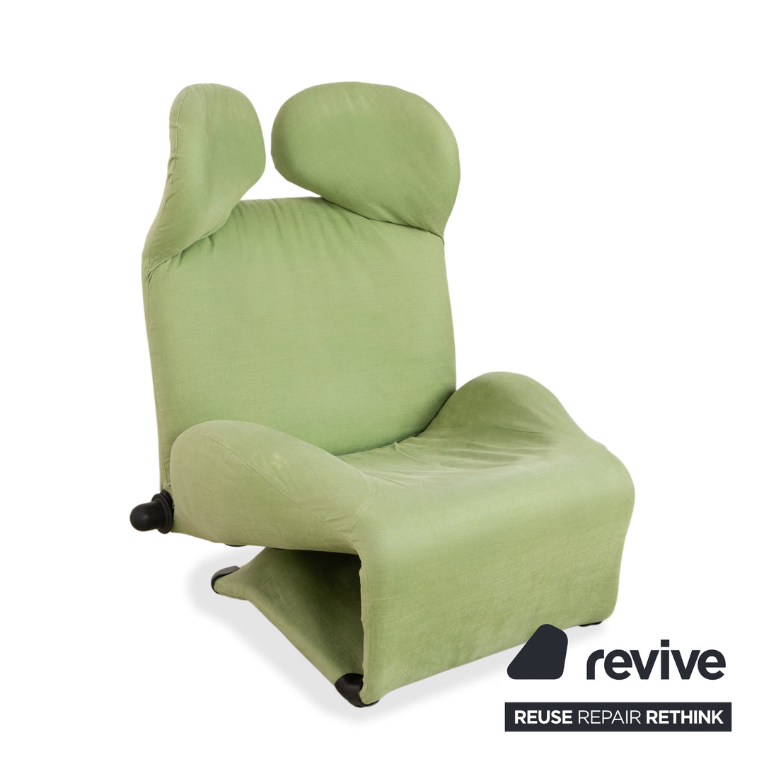 Cassina Wink fabric armchair, green, manual function